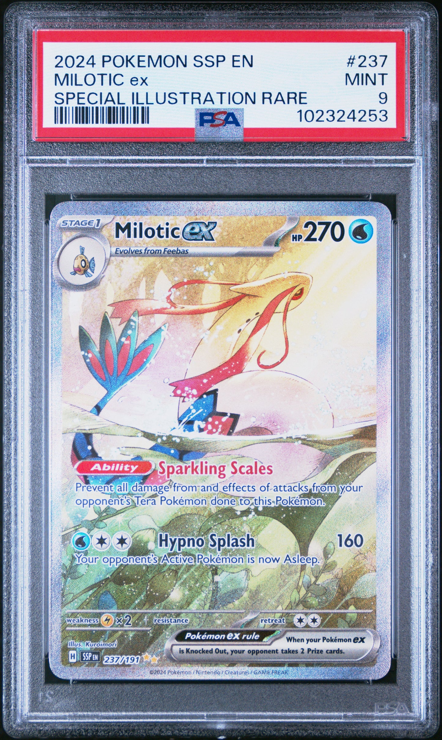 Milotic Ex - Pokemon TCG Surging Sparks English - 237/191 - PSA 9