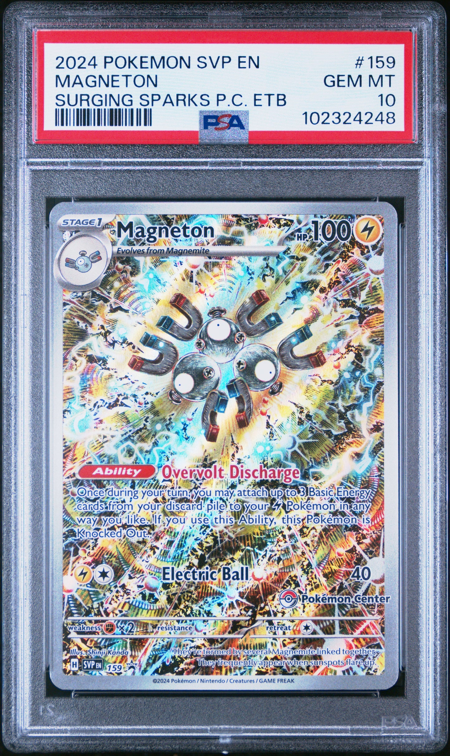 Magneton Pokemon Center Promo - Pokemon TCG Surging Sparks English - 159 - PSA 10