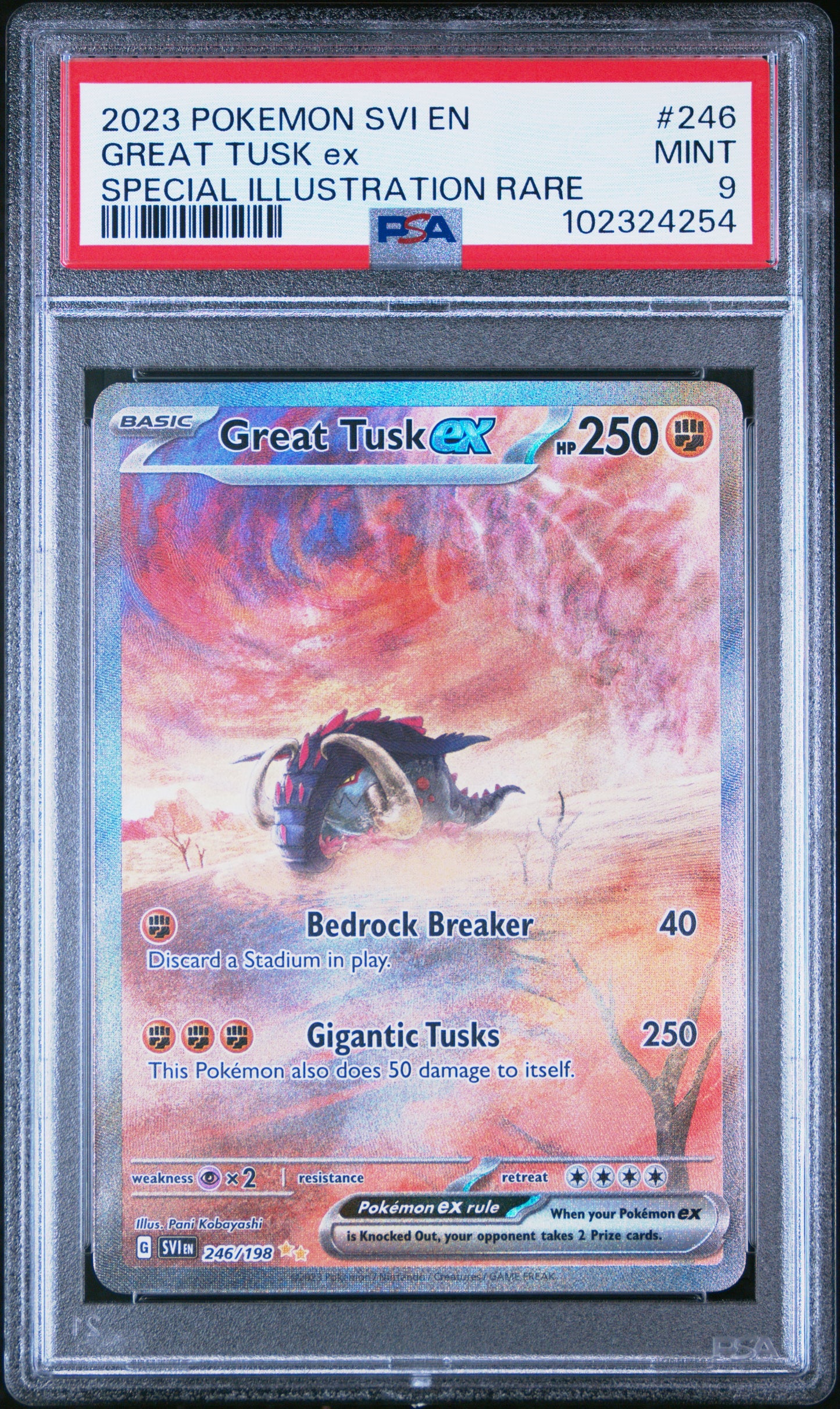 Great Tusk Ex - Pokemon TCG Surging Sparks English - 246/191 - PSA 9