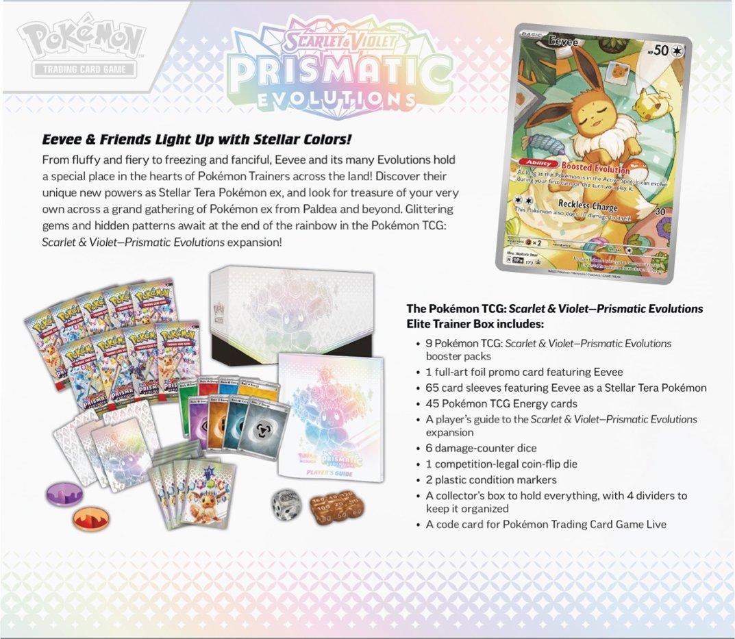 Pokemon Prismatic Evolutions Elite Trainer Box - ETB